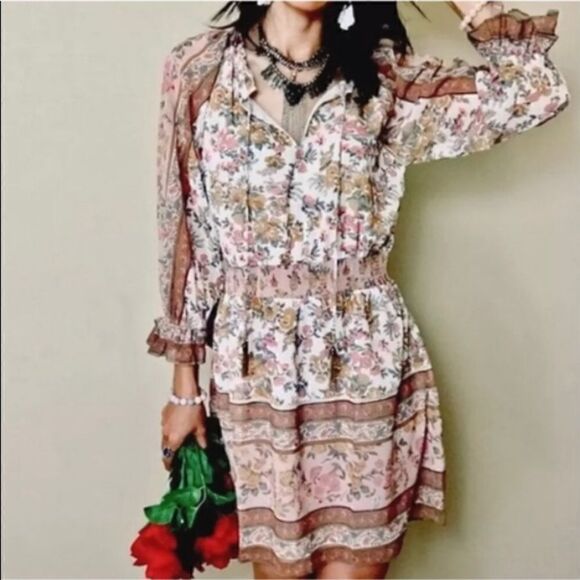 Anthropologie Love the Label Sam pink floral mini dress size XS - Picture 13 of 13